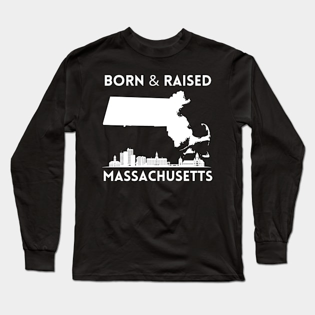 Born and raised Massachusetts Id rather be in Boston MA skyline state trip Long Sleeve T-Shirt by BoogieCreates